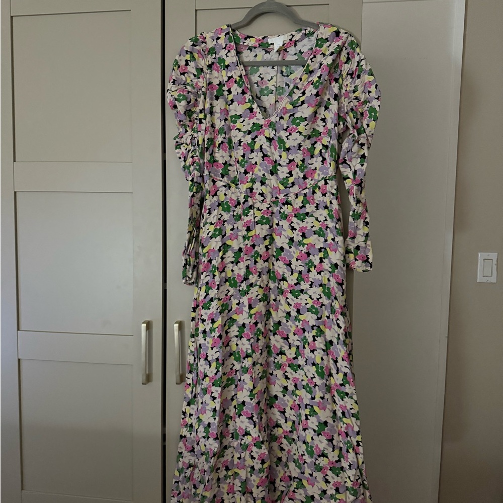 H&M Floral Long Sleeve Dress - Multicolor